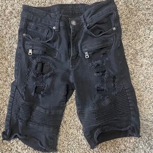 Rue 21 Premium Men’s Shorts 28 Black Distressed